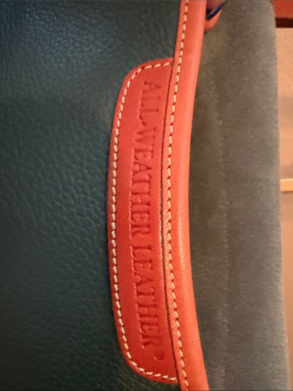 Vintage  Dooney & Bourke Fir & Tan Leather Surrey Bag. - Picture 5 of 12